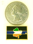 Thin Blue Line Flag Pin with Shamrock