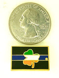 Thin Blue Line Flag Pin with Shamrock