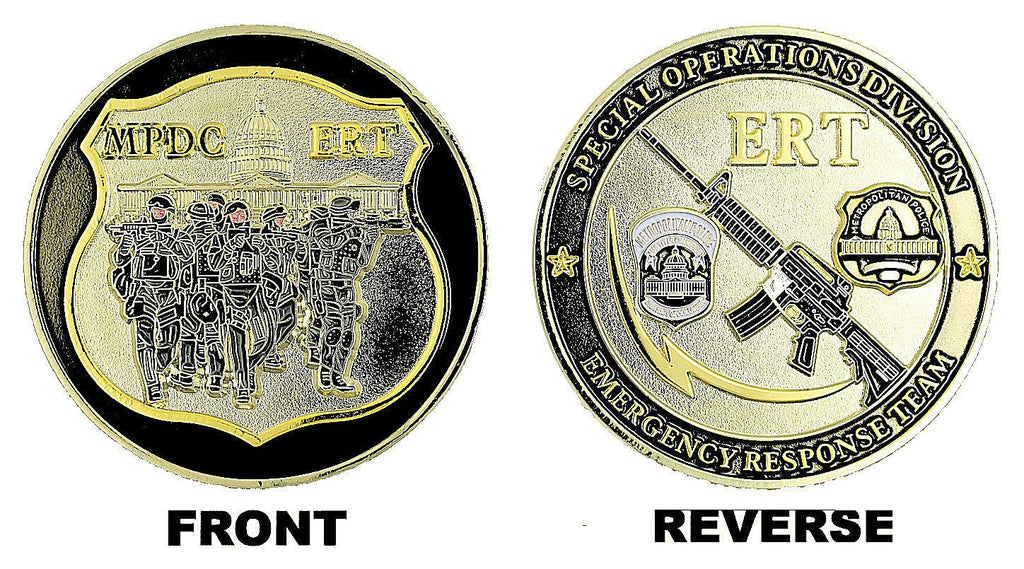 Red Team Coin Metropolitan Police, D.C. Emergency Response Team Challenge Coin – Red ...